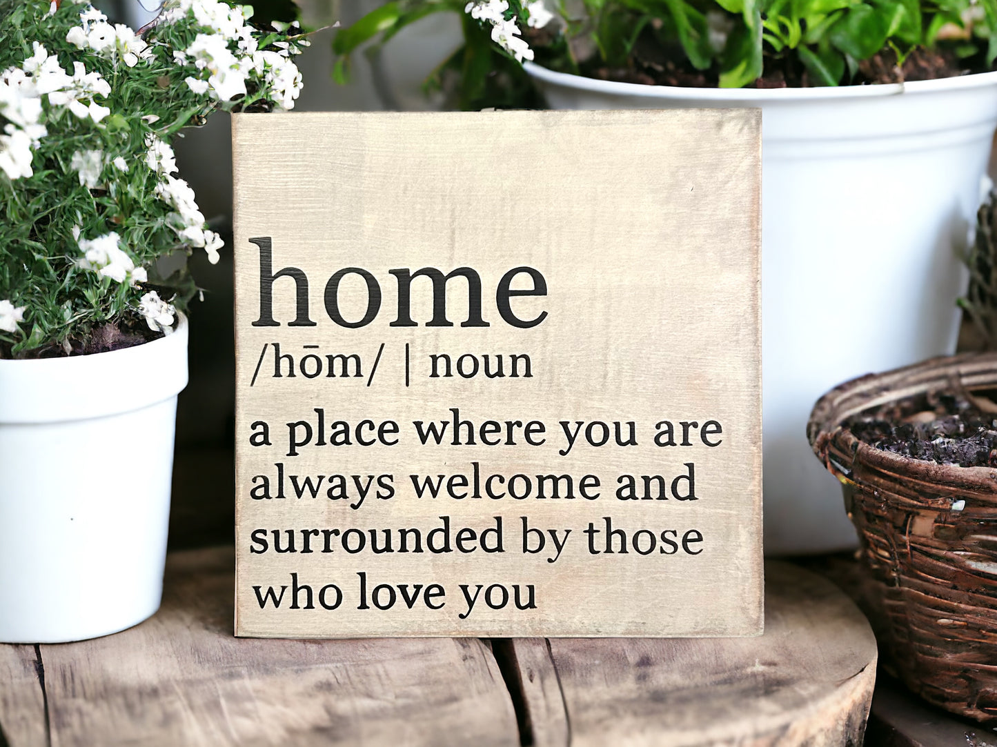 Home Definition Sign- Rustic Wood Sign