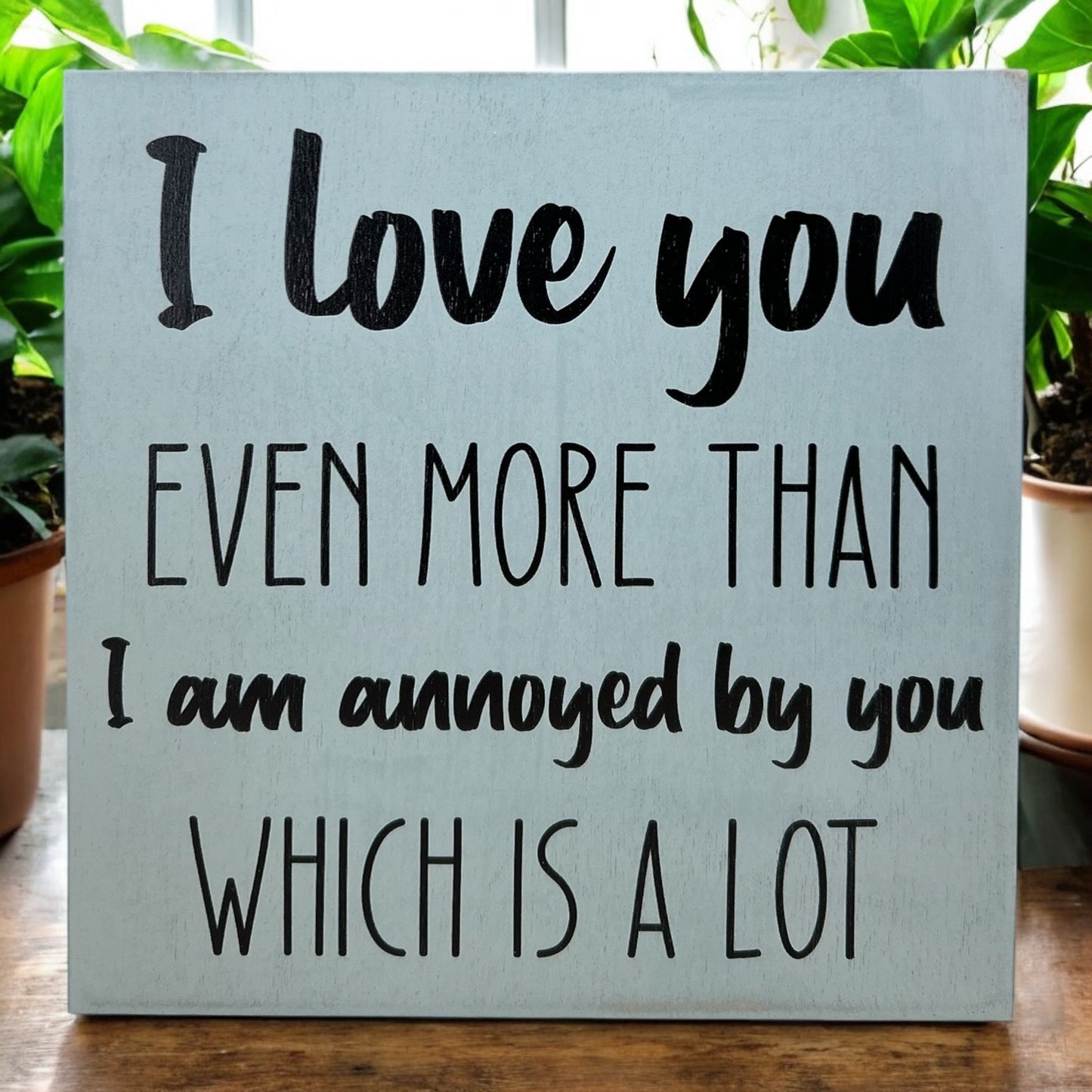 I Love You More - Funny Rustic Wood Sign