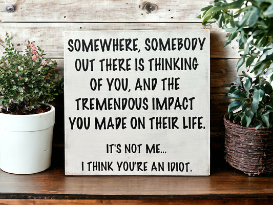 I Think You’re an Idiot - Funny Rustic Wood Sign