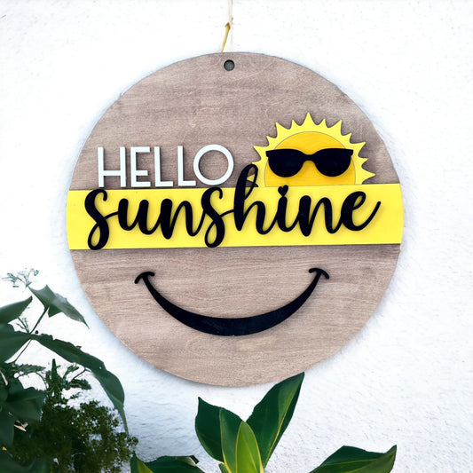 "Hello Sunshine" wood sign
