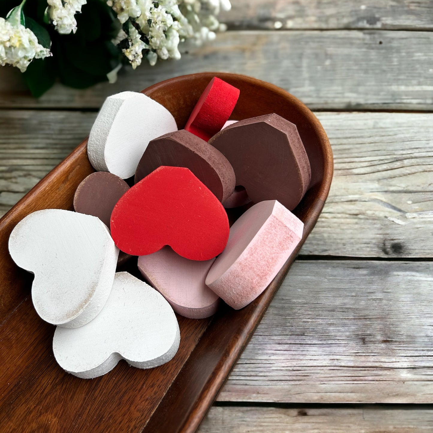 wood candy hearts