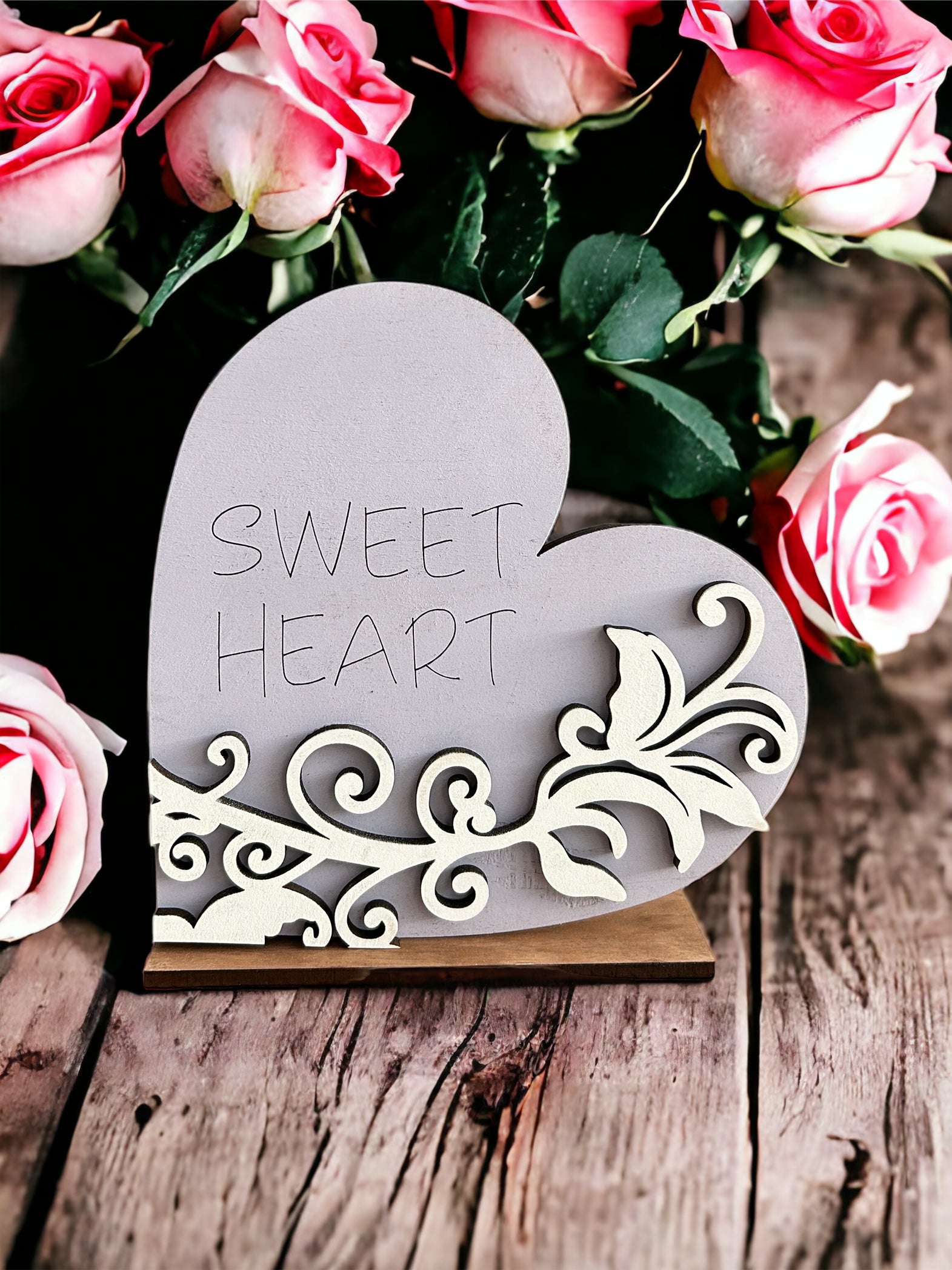 Wood heart "Sweet Heart"