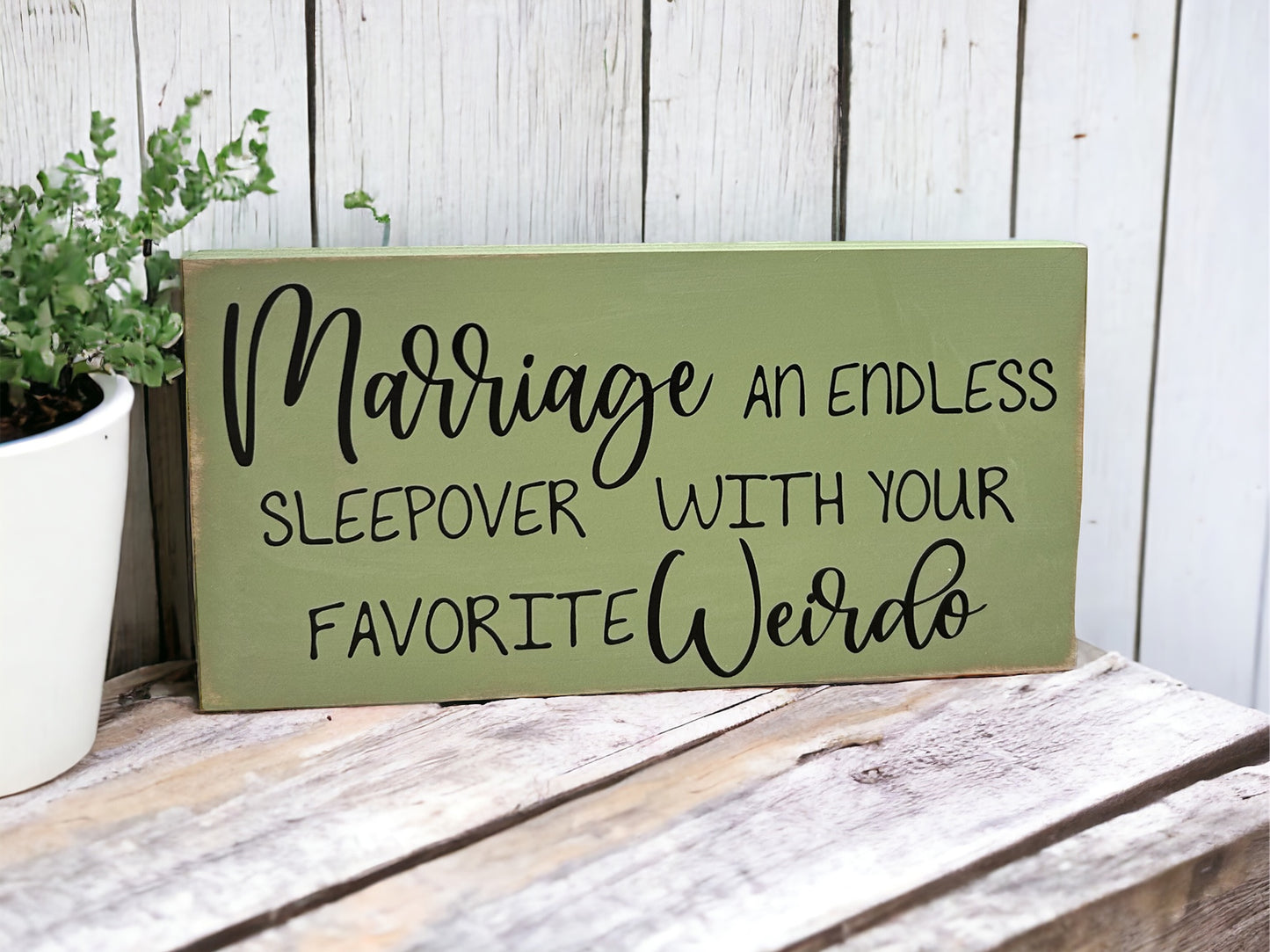 Marriage Sleepover - Funny Rustic Wood Shelf Sitter