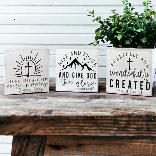 Bible Verse Trio Mini Signs (Group 2) - Set of 3