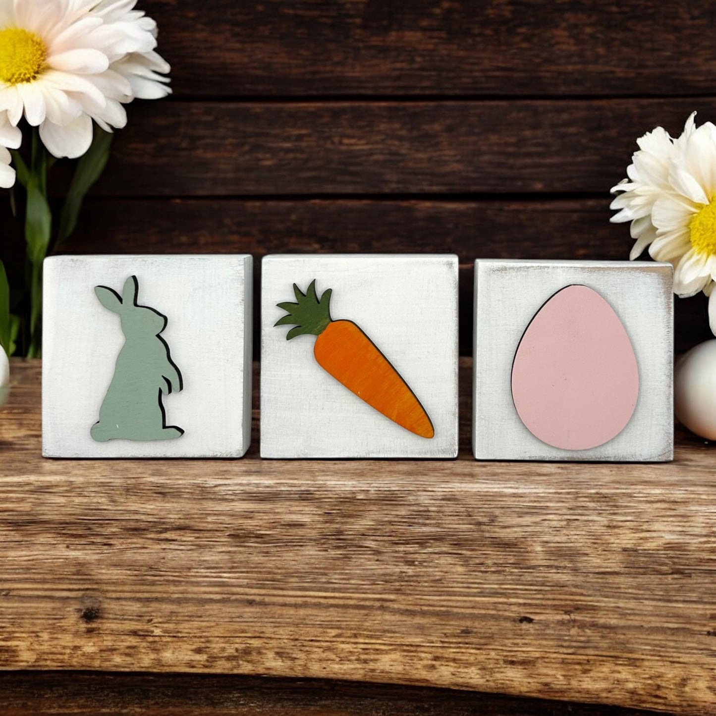 Spring/Easter MINI Rustic Wood Signs - Set of 3