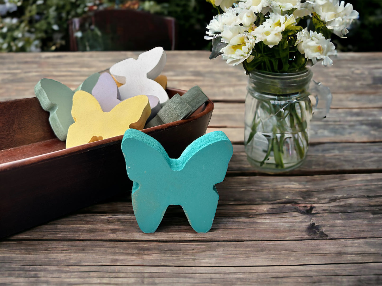 Primitive/Rustic MINI Wood Butterfly Bowl Fillers - set of 3