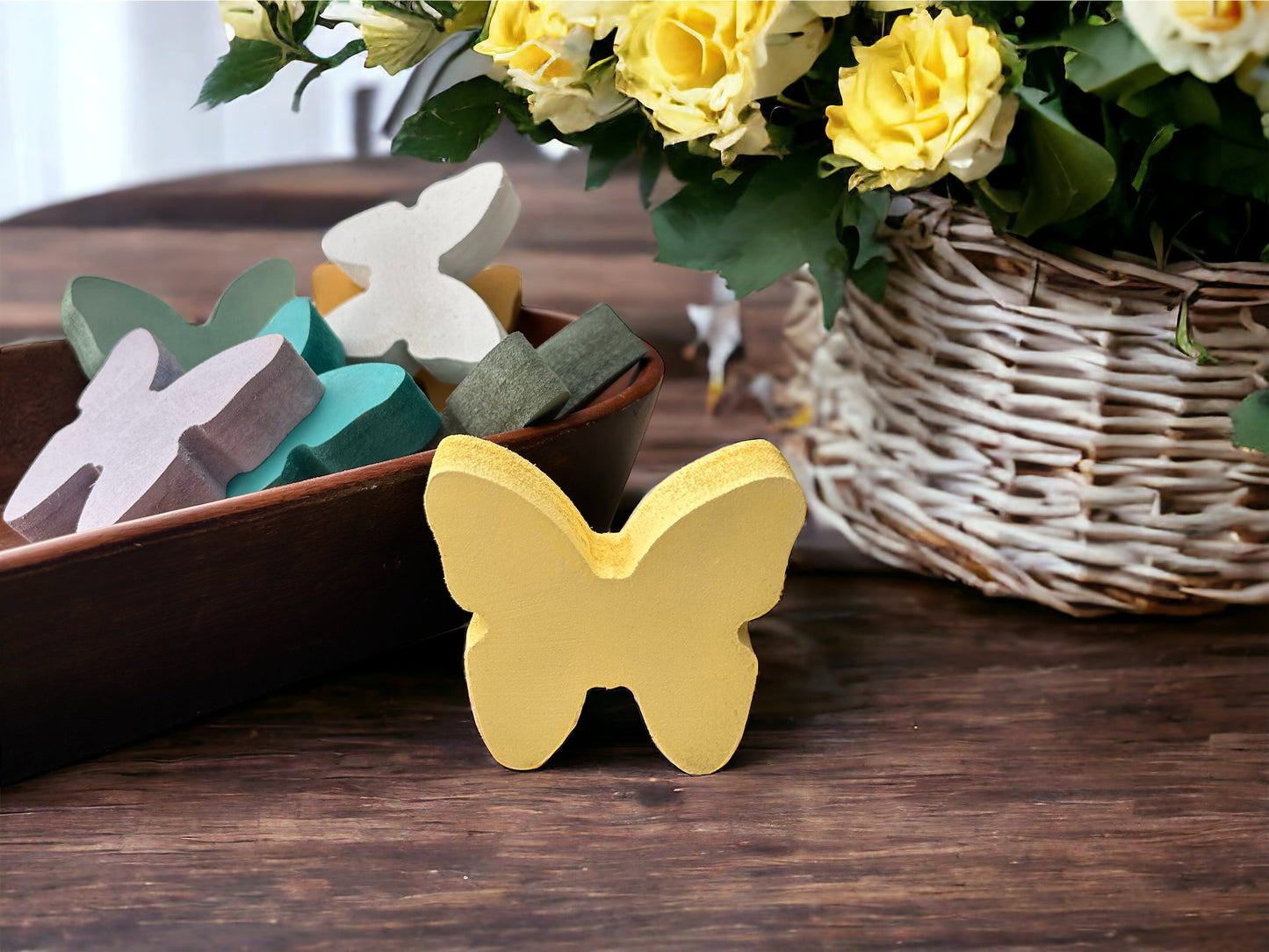 Primitive/Rustic MINI Wood Butterfly Bowl Fillers - set of 3