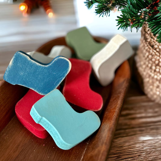 Primitive/Rustic Wood Holiday MINI Stocking Bowl Fillers