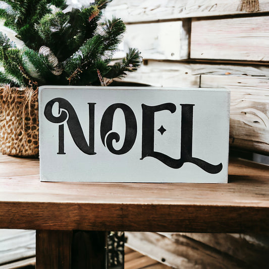 Noel - Christmas Rustic Wood Shelf Sitter