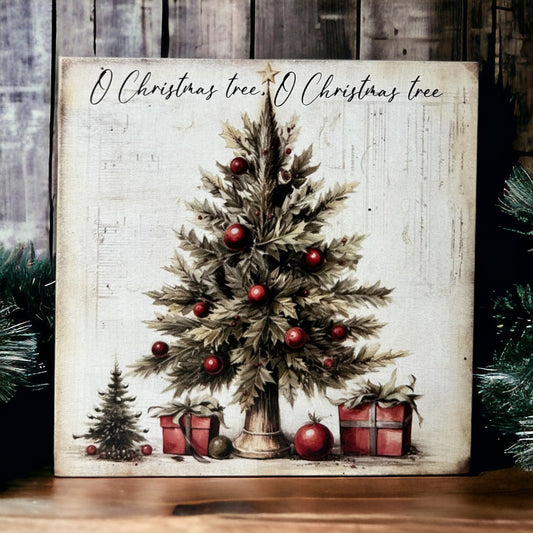 O Christmas Tree, O Christmas Tree - Rustic Wood Sign