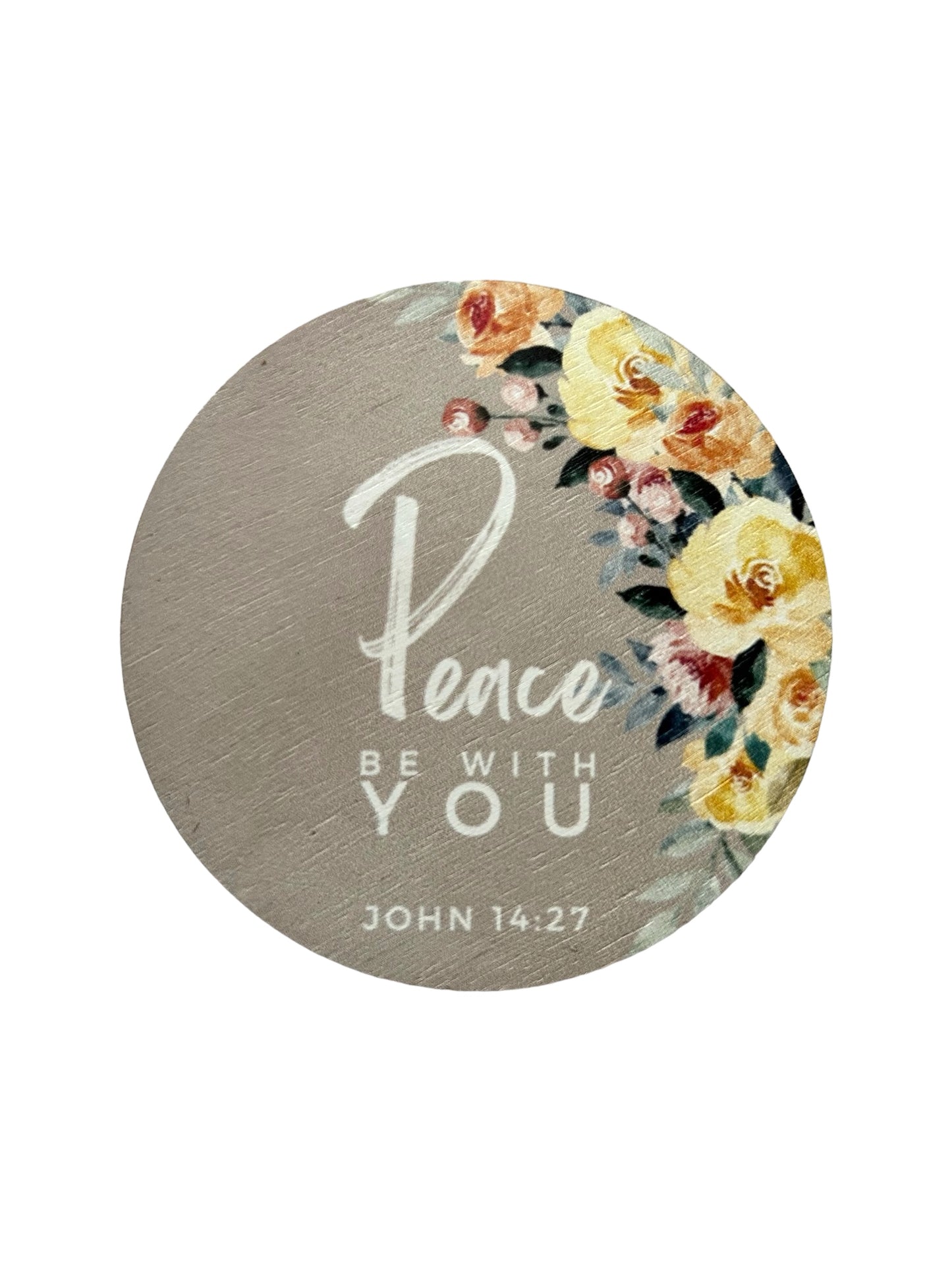 Peace Be With You - Wood Faith Based Scripture Magnet