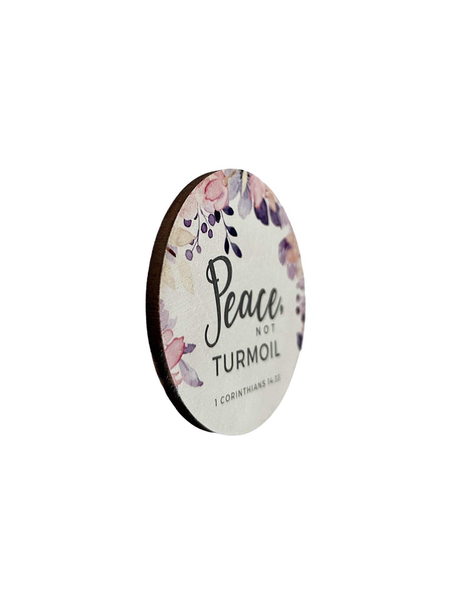 Peace, Not Turmoil - Wood Faith Based Scripture Magnet