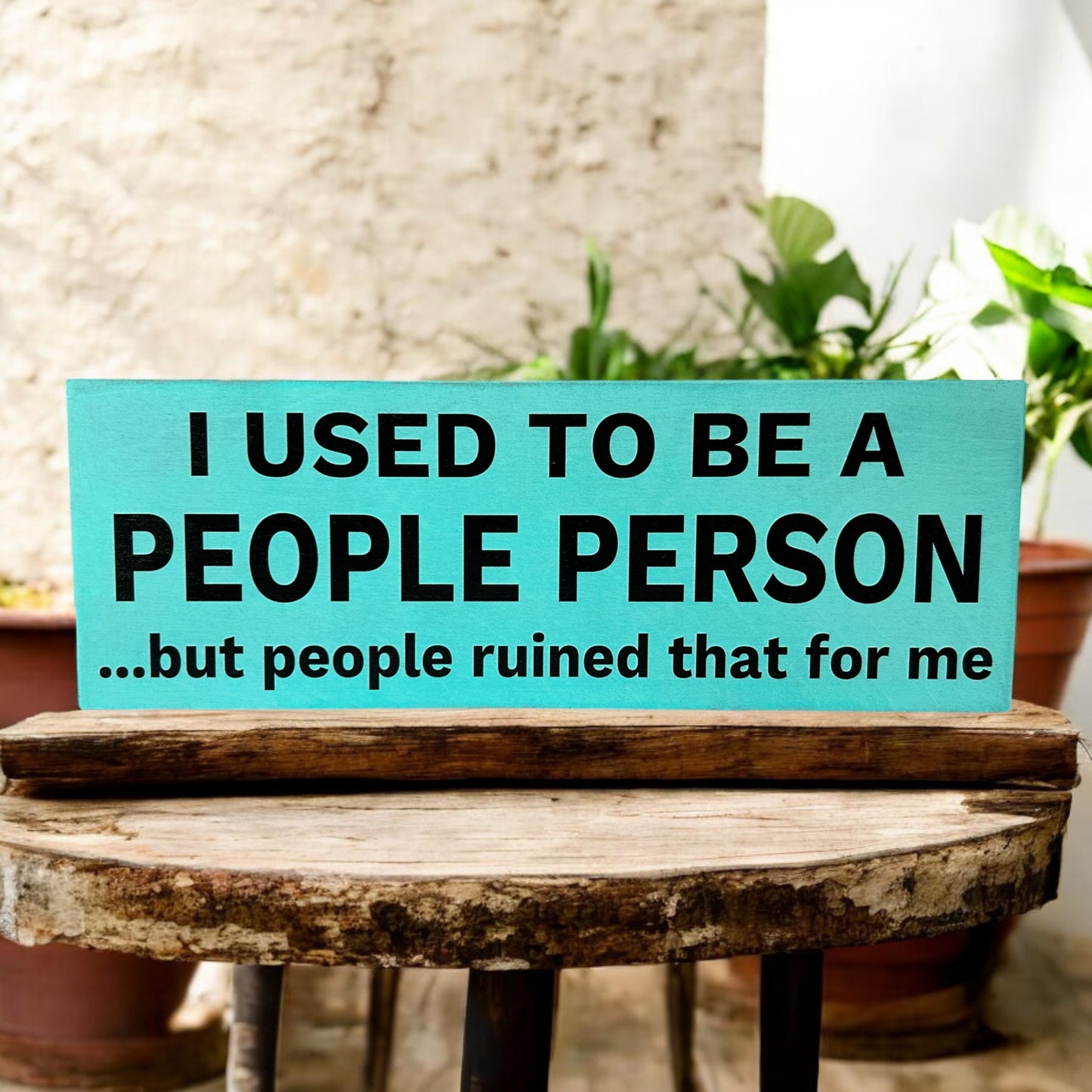 I Used to be a People Person - Rustic Shelf Sign