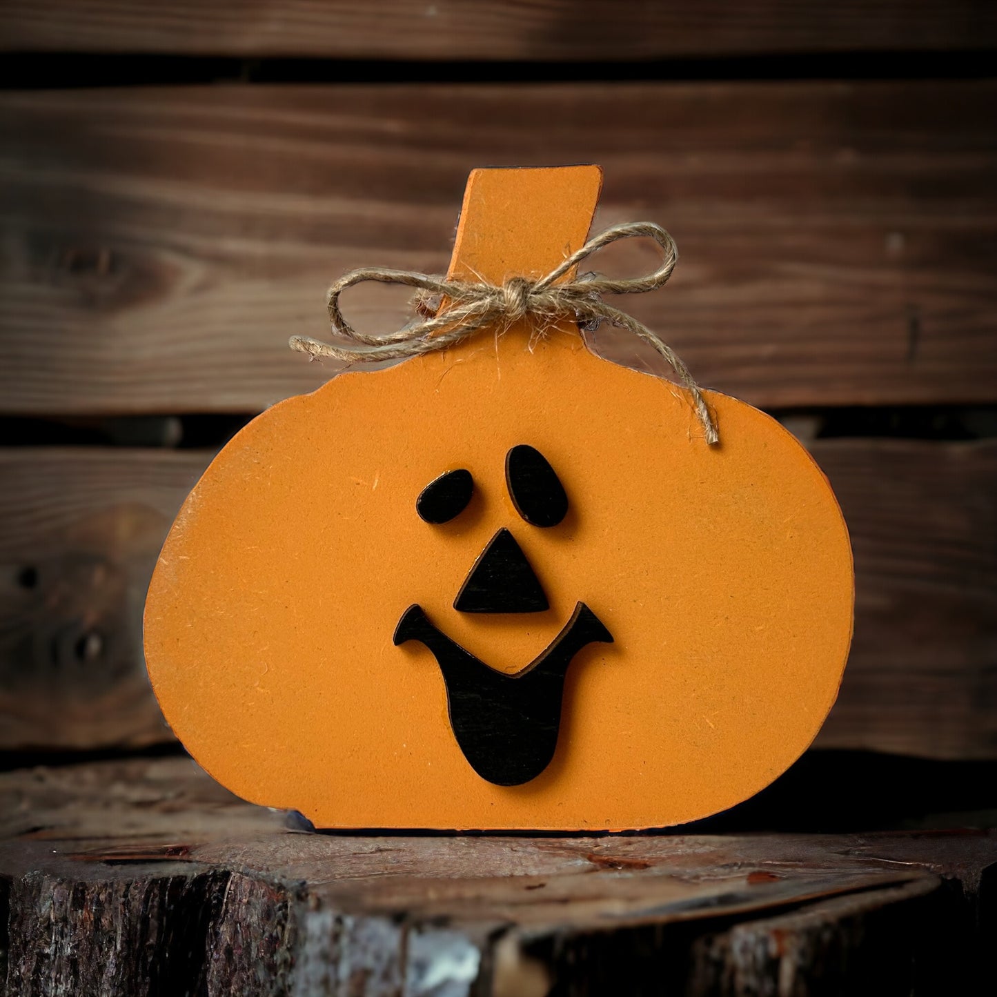 Halloween Wood Pumpkins with Faces - Fall decor