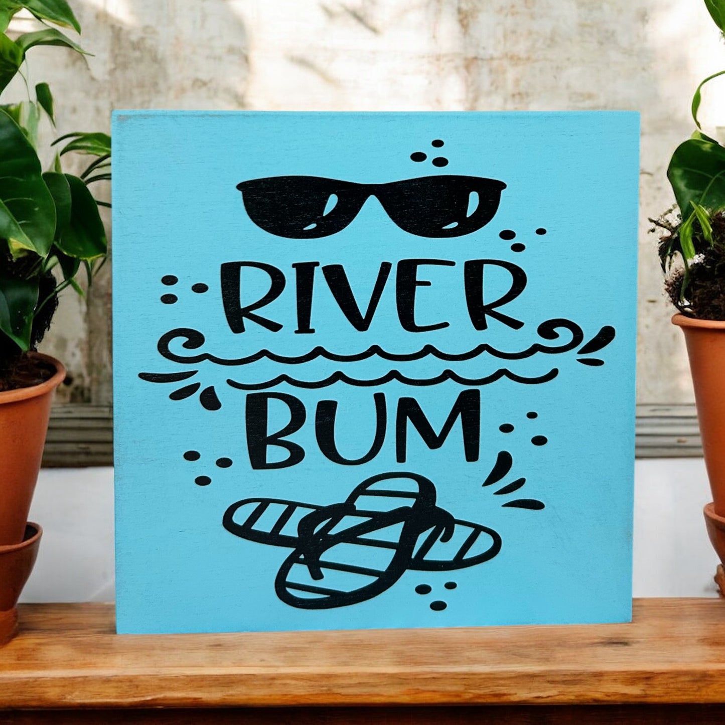 River Bum - Rustic Wood Shelf Sitter