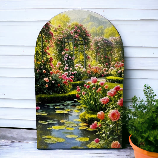 Rose Garden - Printed Wood Arch - Spring 2025 Decor