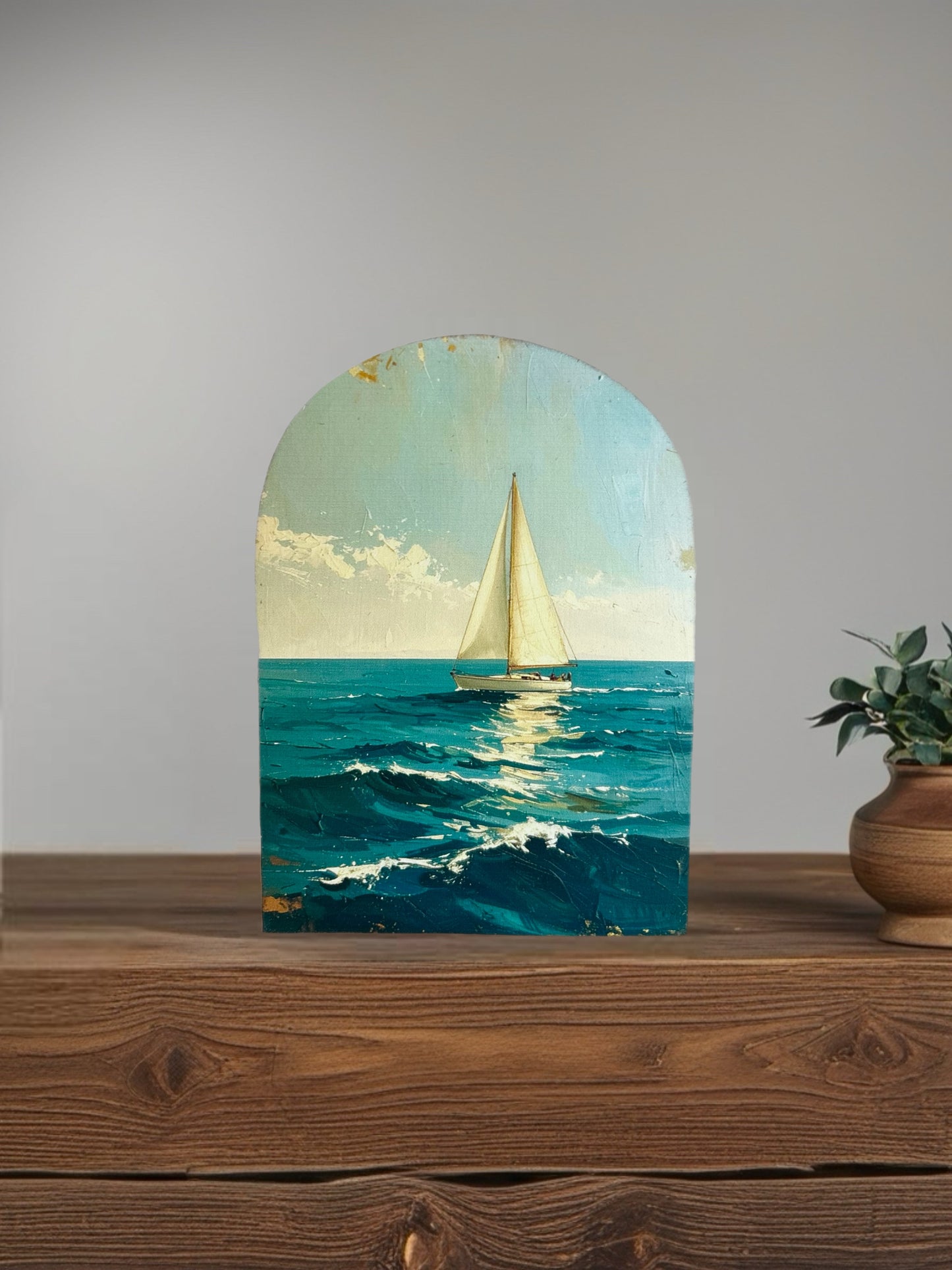 Sailboat Wood Arch- Coastal Decoration Summer 2026 Decor