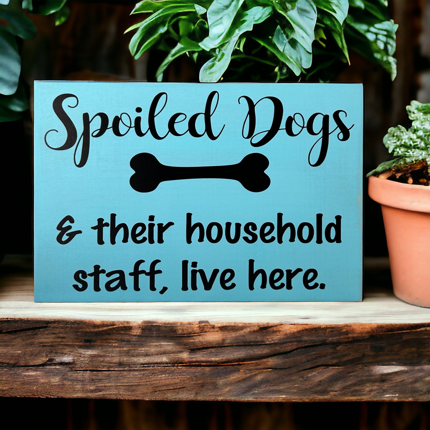 Spoiled Dogs - Funny Rustic Wood Sign