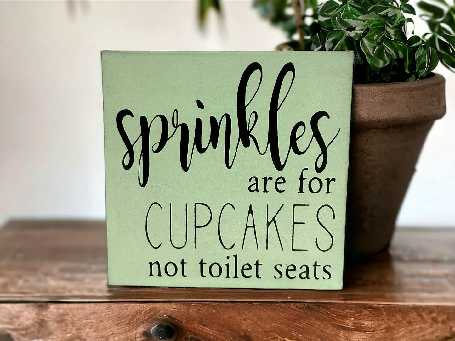 Sprinkles are for Cupcakes - Rustic Wood Shelf Sitter