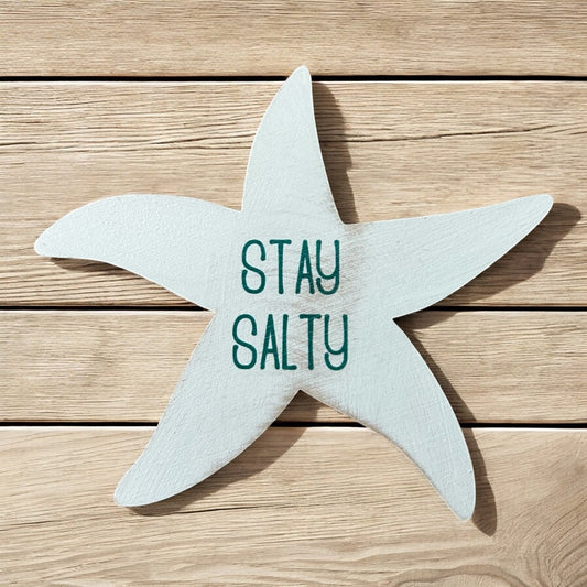 Stay Salty Starfish - Beach Decor Wood Coastal Magnet