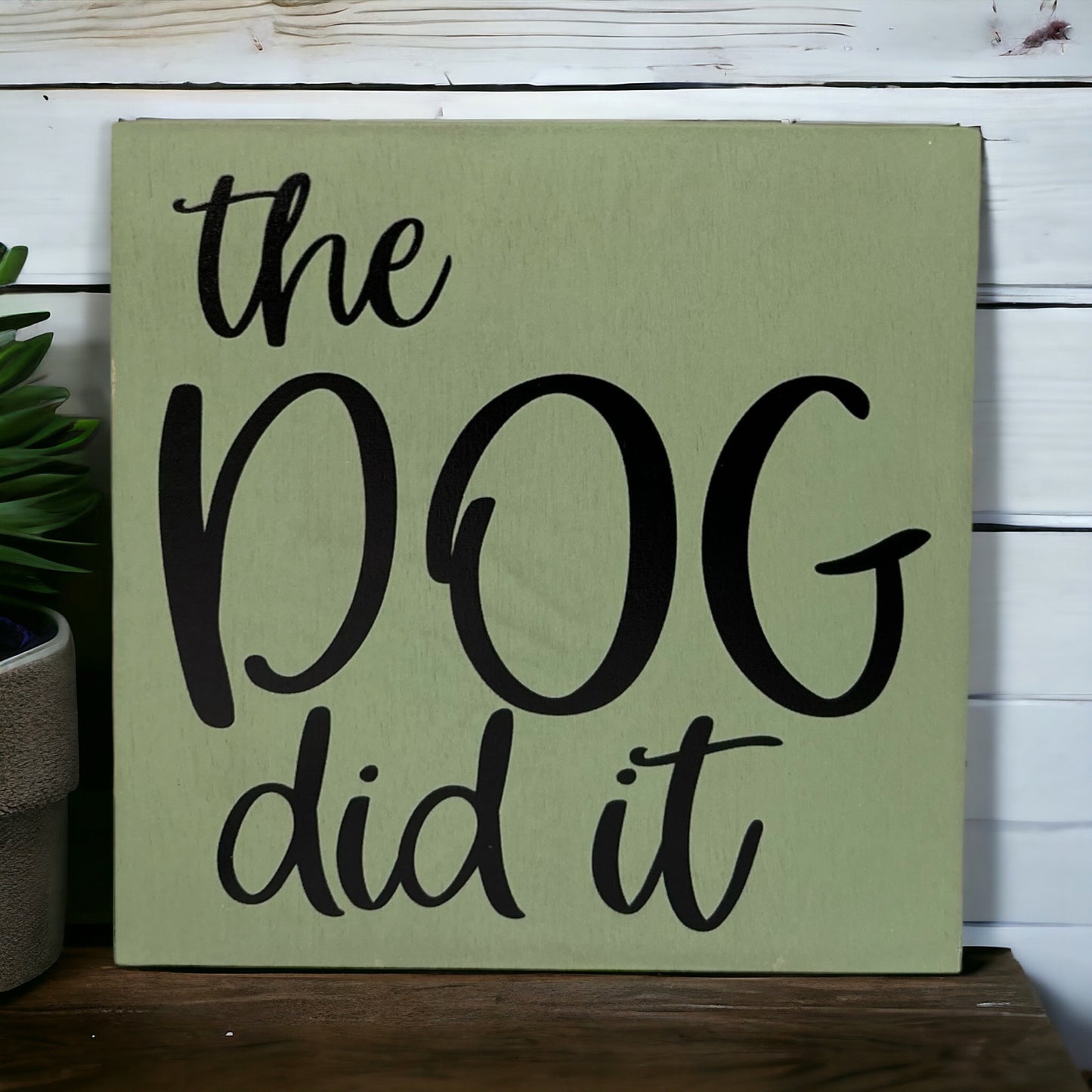 The Dog Did it - Rustic Wood Shelf Sitter