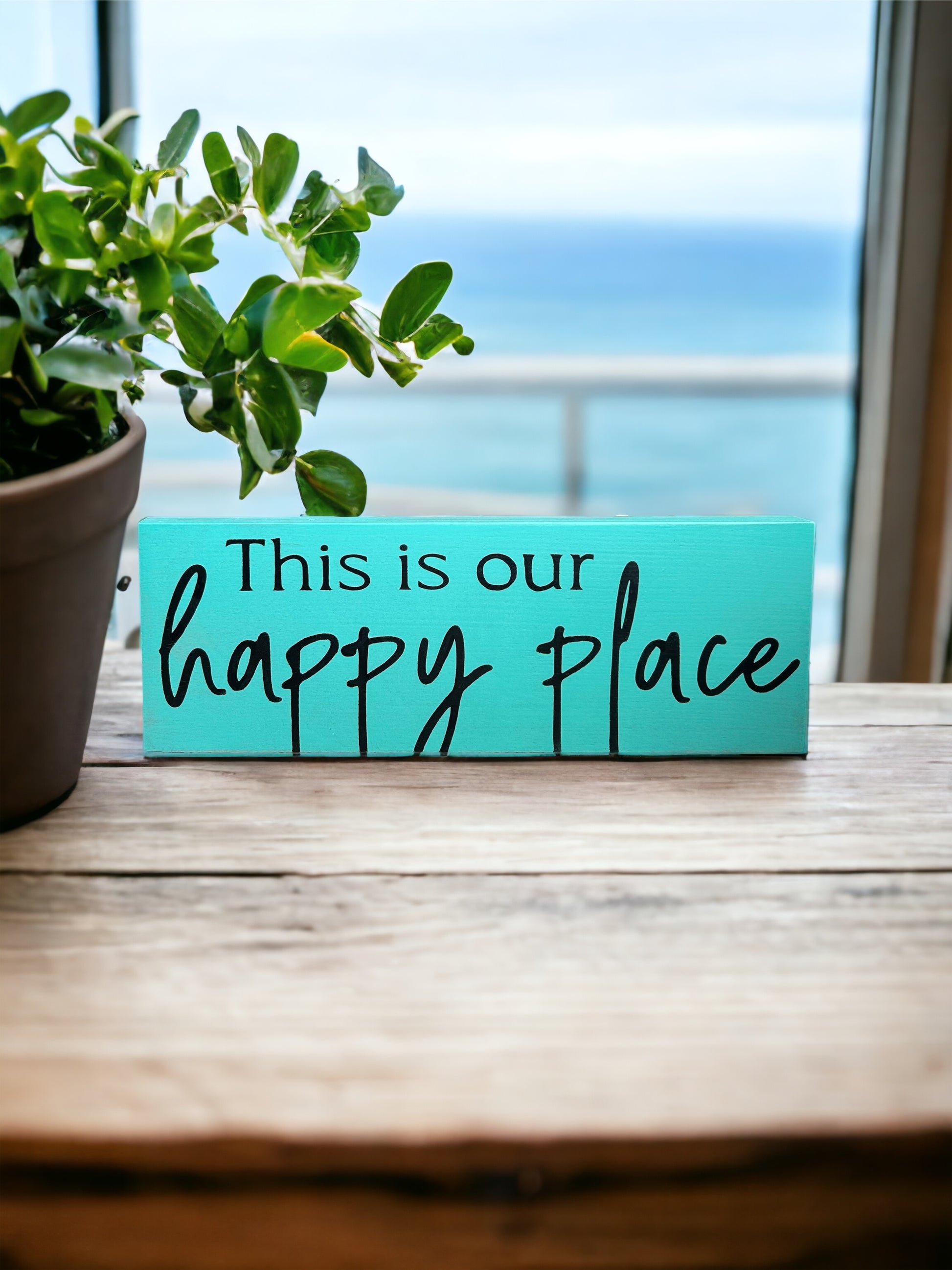 "Happy place" wood sign