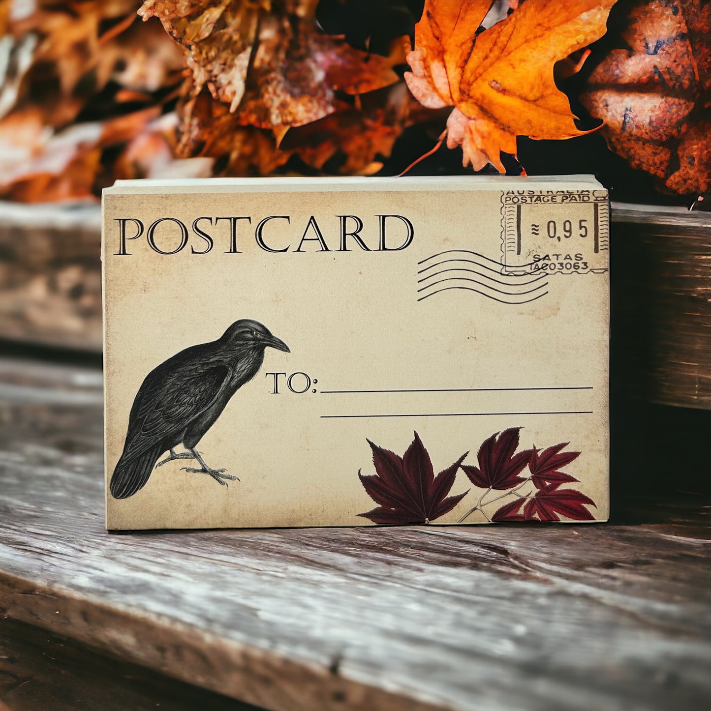 Vintage Style Wood “Postcards” - Fall/Autumn Home Accents