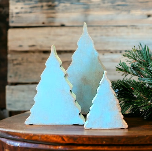 Primitive Wood Christmas Tree Sitters - Wavy Style