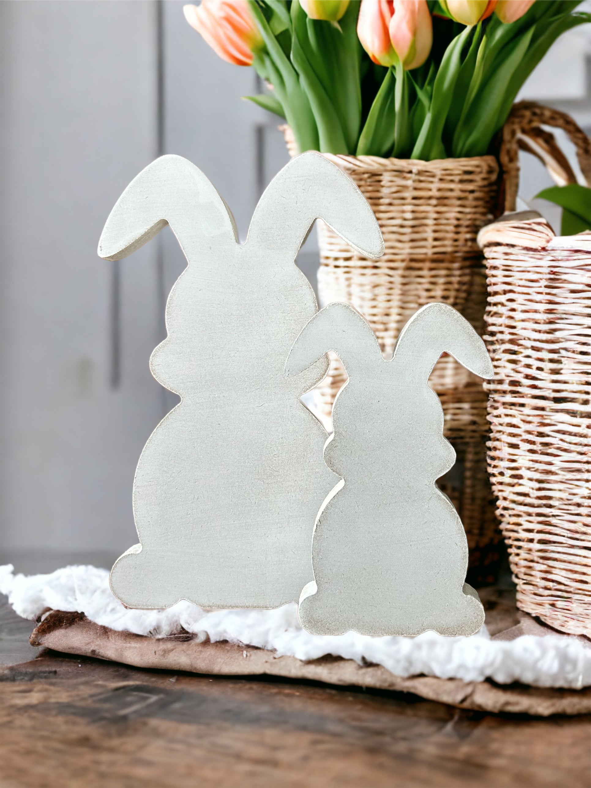 Wood Easter bunnies