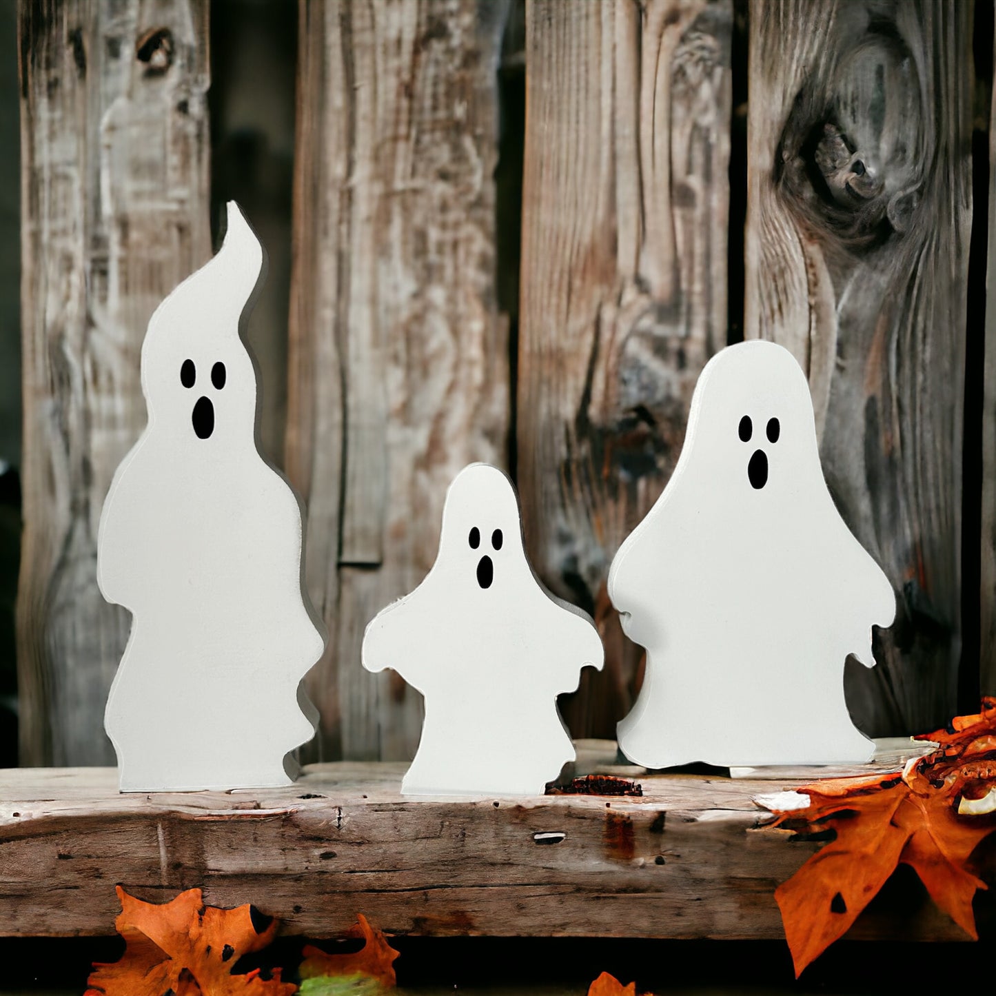 Halloween Wood Ghost Family