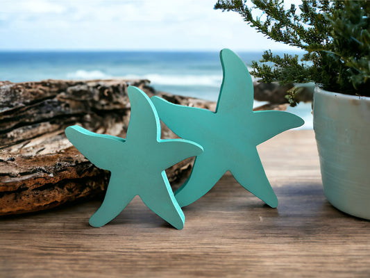 Rustic Wood Starfish - Beach Shelf Sitter