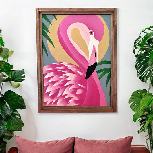 Flamingo Wood Wall Art - “Daytime Francine”