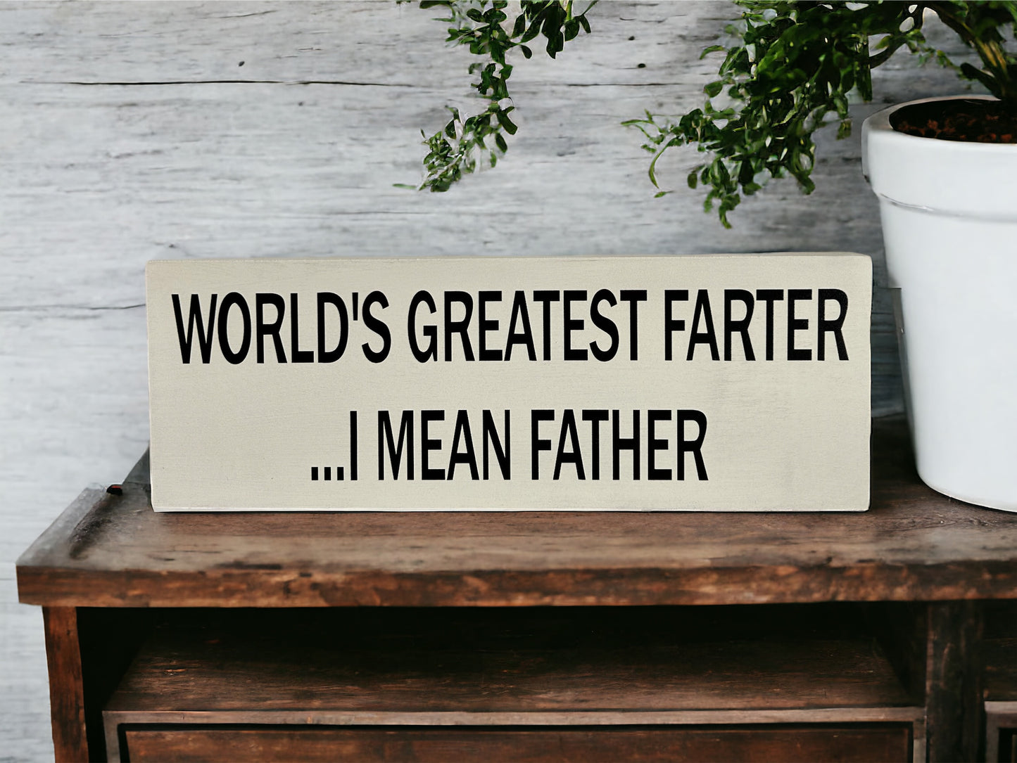World's Greatest Farter - Rustic Wood Shelf Sitter