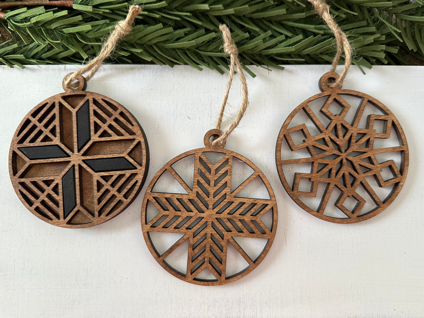 boho wood ornaments