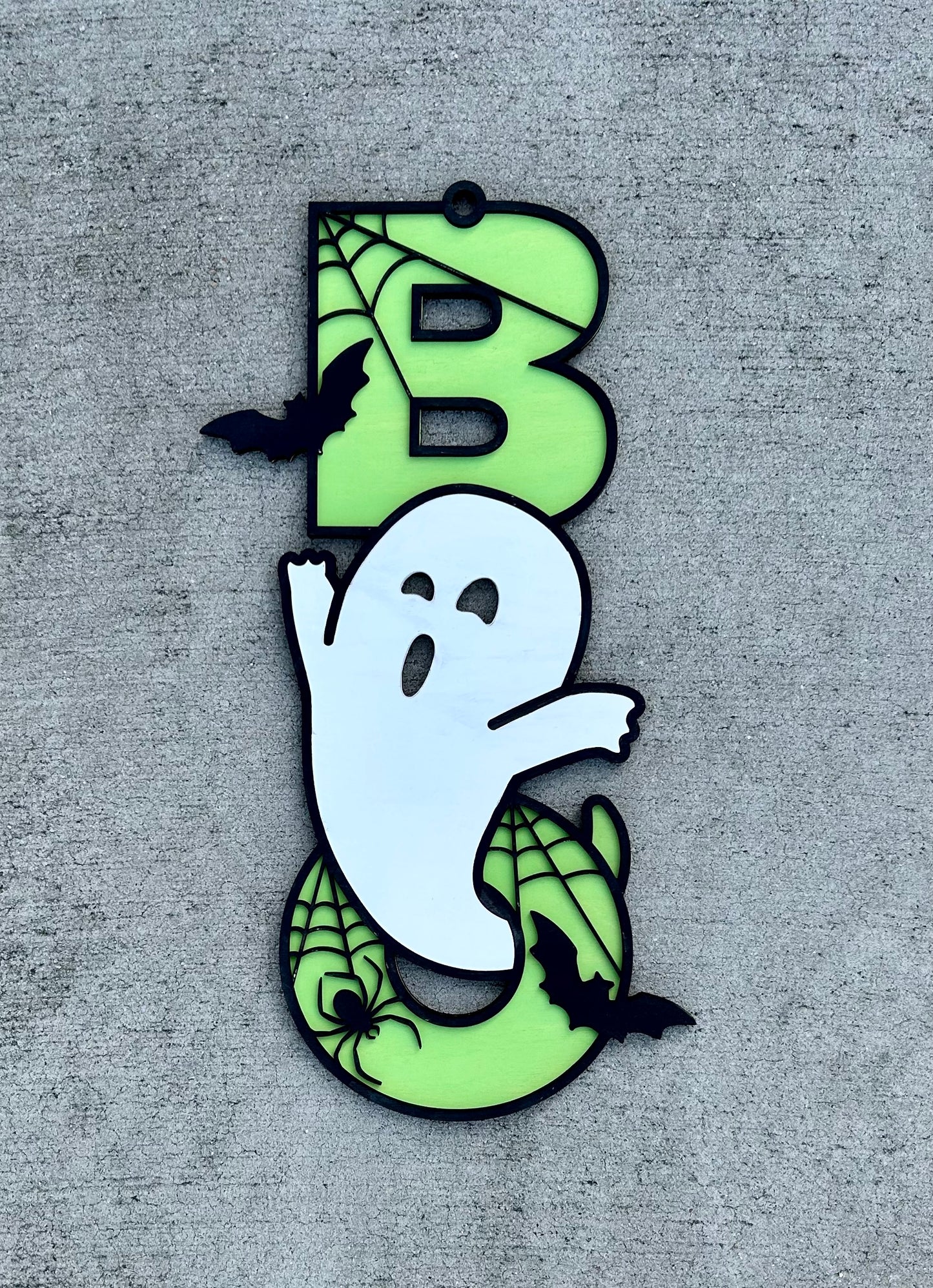 Boo Ghost Halloween Wood Door Hanger