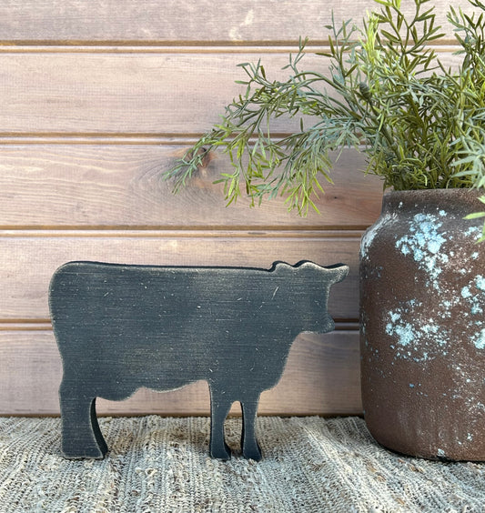 Primitive/Rustic Wood Cow Shelf Sitter