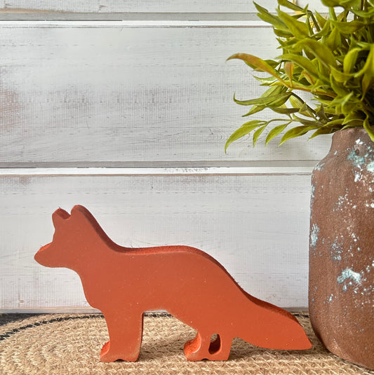 Primitive/Rustic Wood Fox Shelf Sitter
