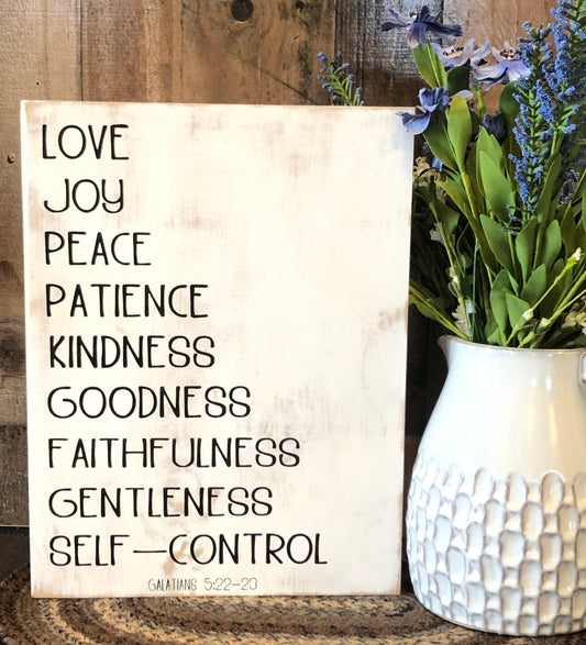 Fruits of the Spirit - Rustic Wood Sign
