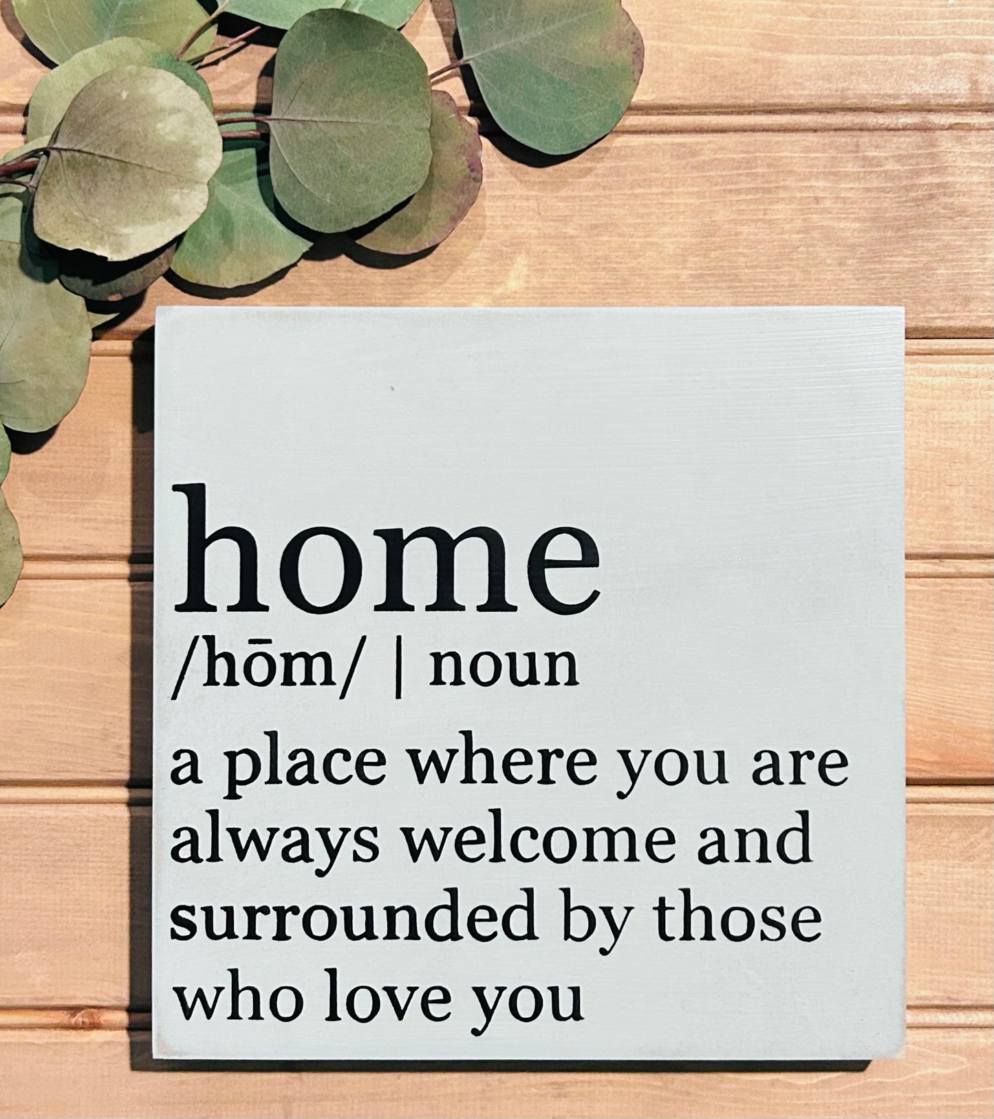Home Definition Sign- Rustic Wood Sign