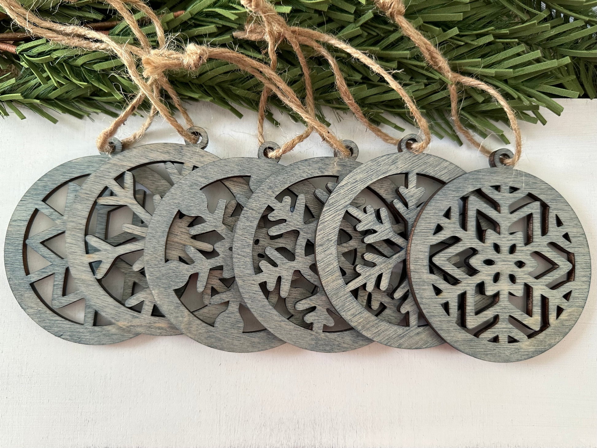 wood snowflake ornaments