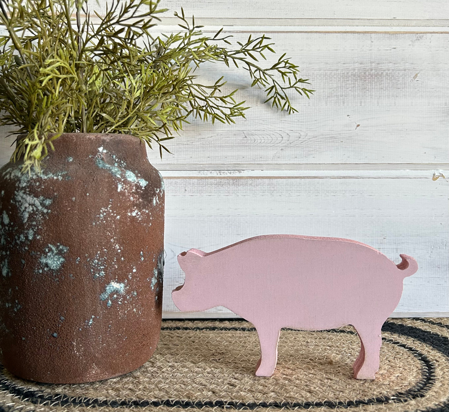 Primitive/Rustic Wood Pig - Shelf Sitter