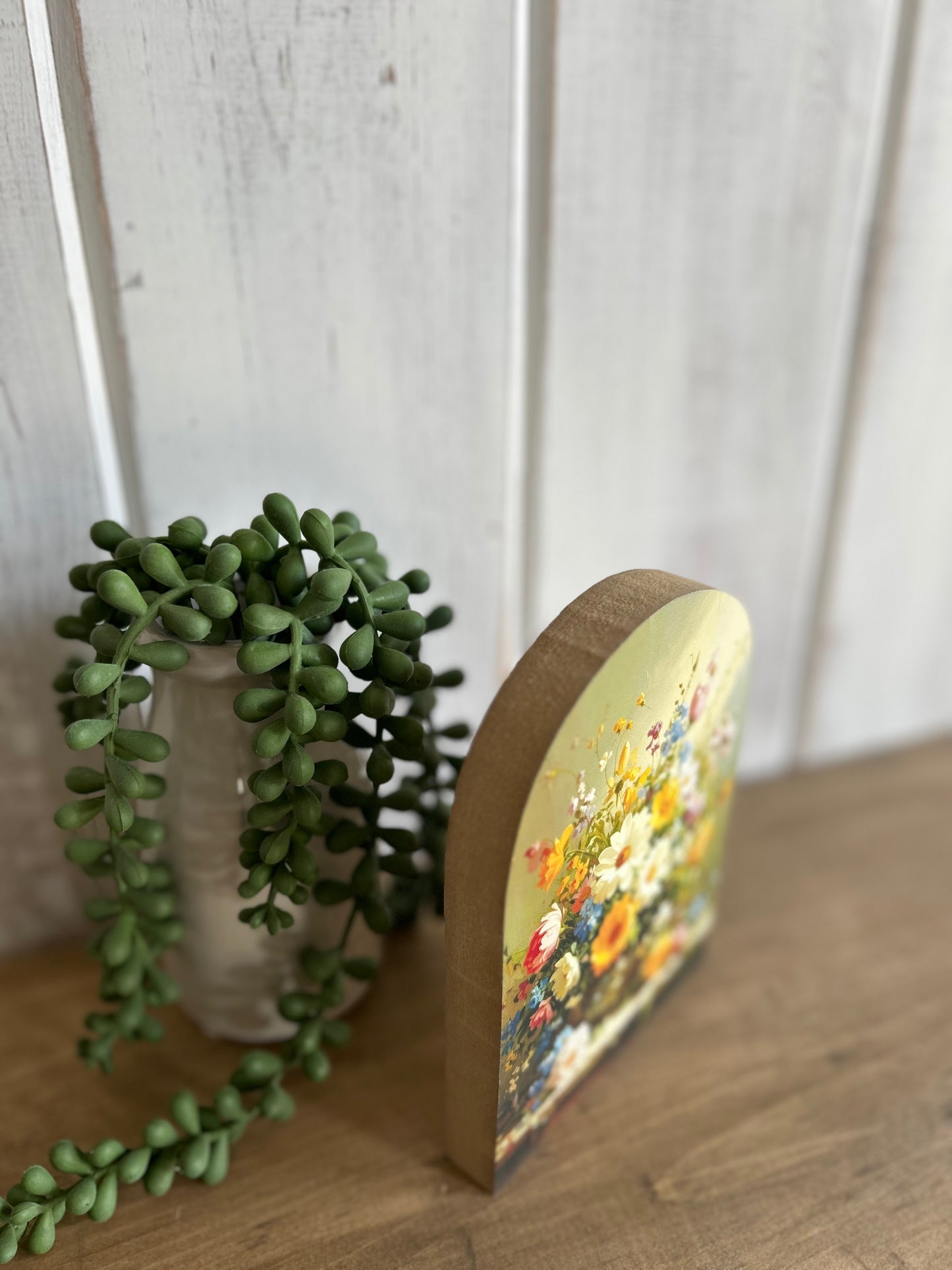 Spring Flowers Bouquet Wood Arch- Spring 2026 Decor