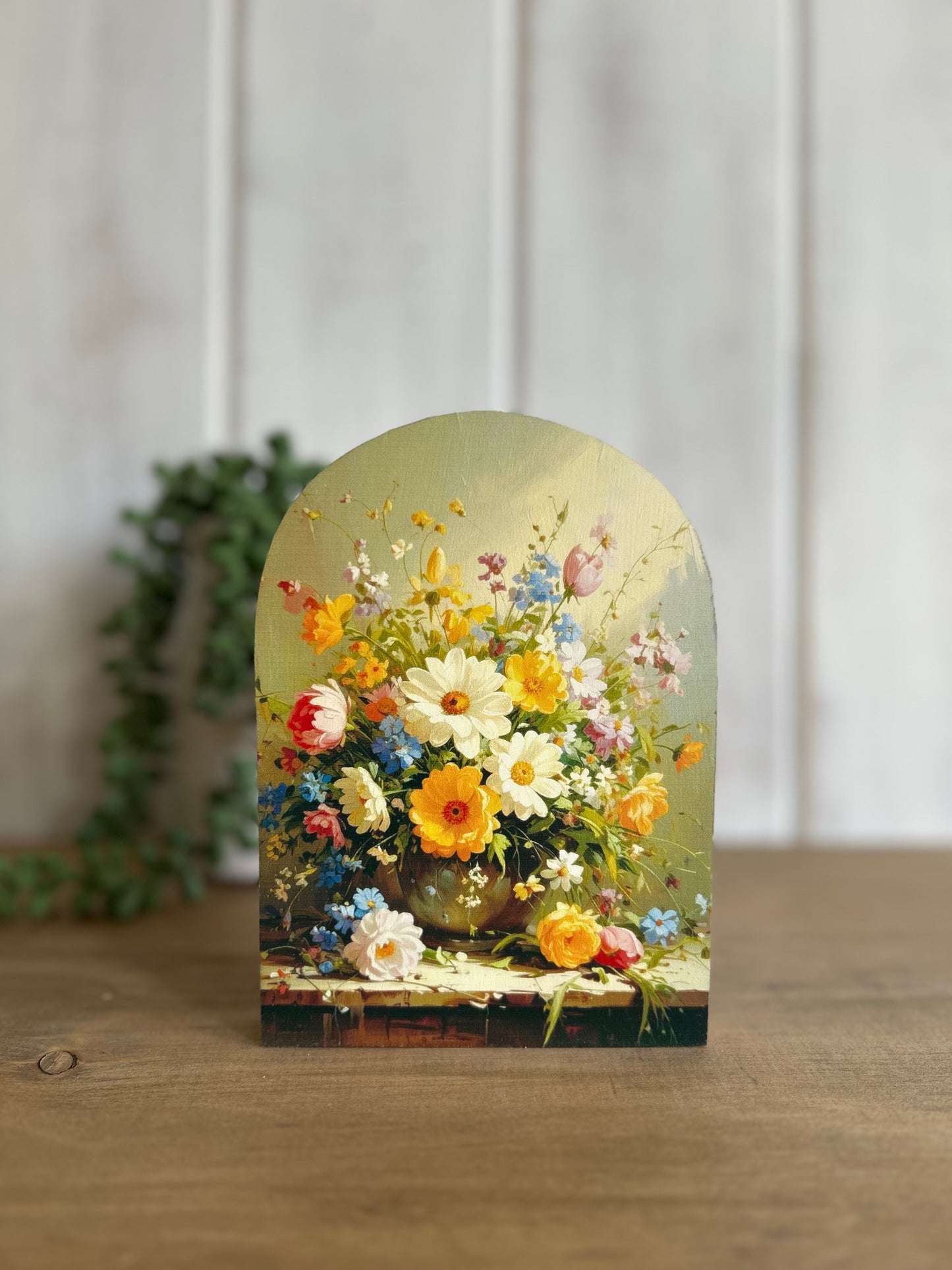 Spring Flowers Bouquet Wood Arch- Spring 2026 Decor