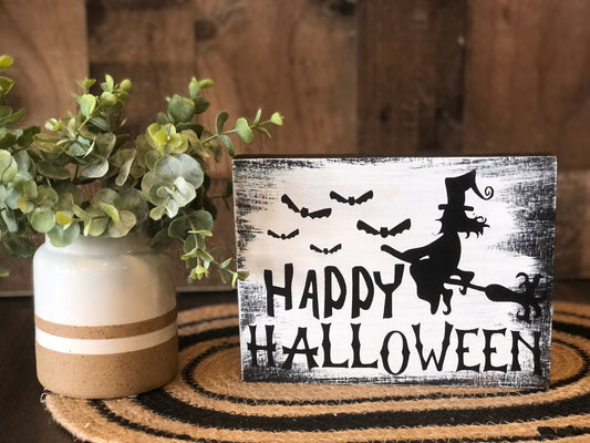 "Happy Halloween" wood sign