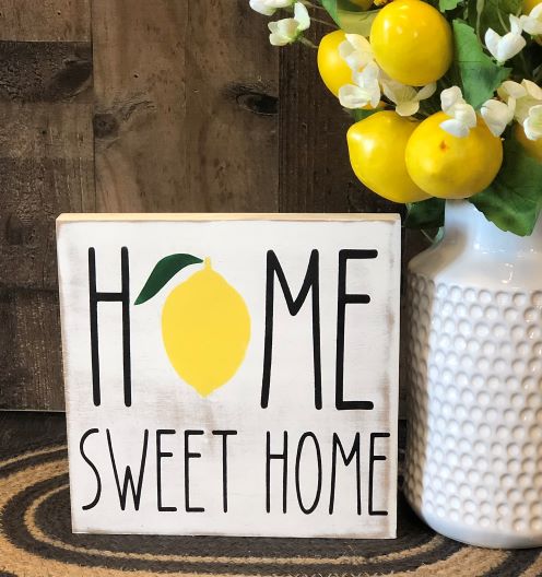 "Home sweet home" wood sign