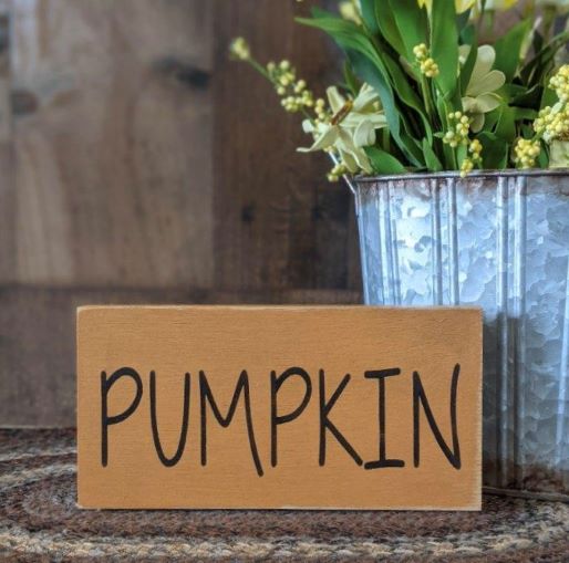 "Pumpkin" wood sign