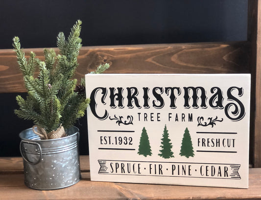 Christmas tree farm wood sign