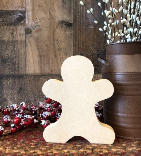 Primitive Wood Gingerbread Man Shelf Sitter